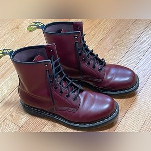 Dr. Marten red lace up boots